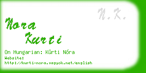 nora kurti business card