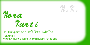 nora kurti business card